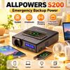 ALLPOWERS S200 Solare Powerbank 154Wh 41600mAh Tragbare Powerstation Notstromversorgung mit kabellosem Laden für Camping Wohnmobil