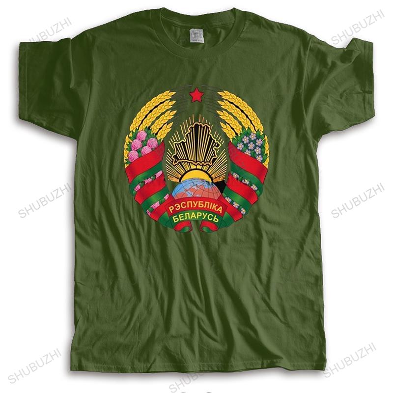 National Emblem Of Belarus T Shirt Unisex Short Sleeve Belarusian Pride Tshirt Printed Tee Tops Cotton Slim Fit Tshirt Merchandise
