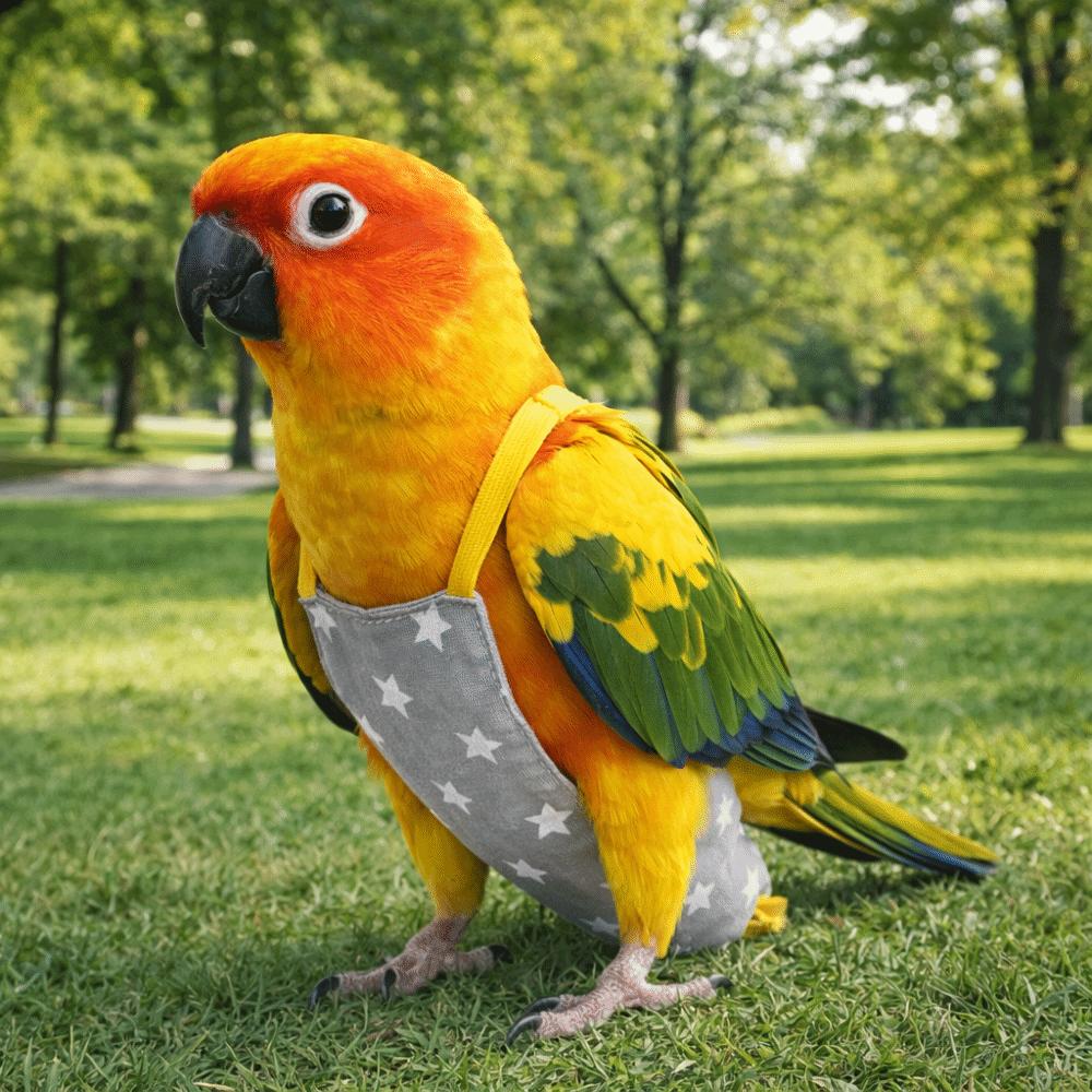 Adjustable Bird Flight Suits Breathable Escape Proof Parrot Outdoor Leashes Feces Pocket Parrot Flying Harness Outdoor Travel