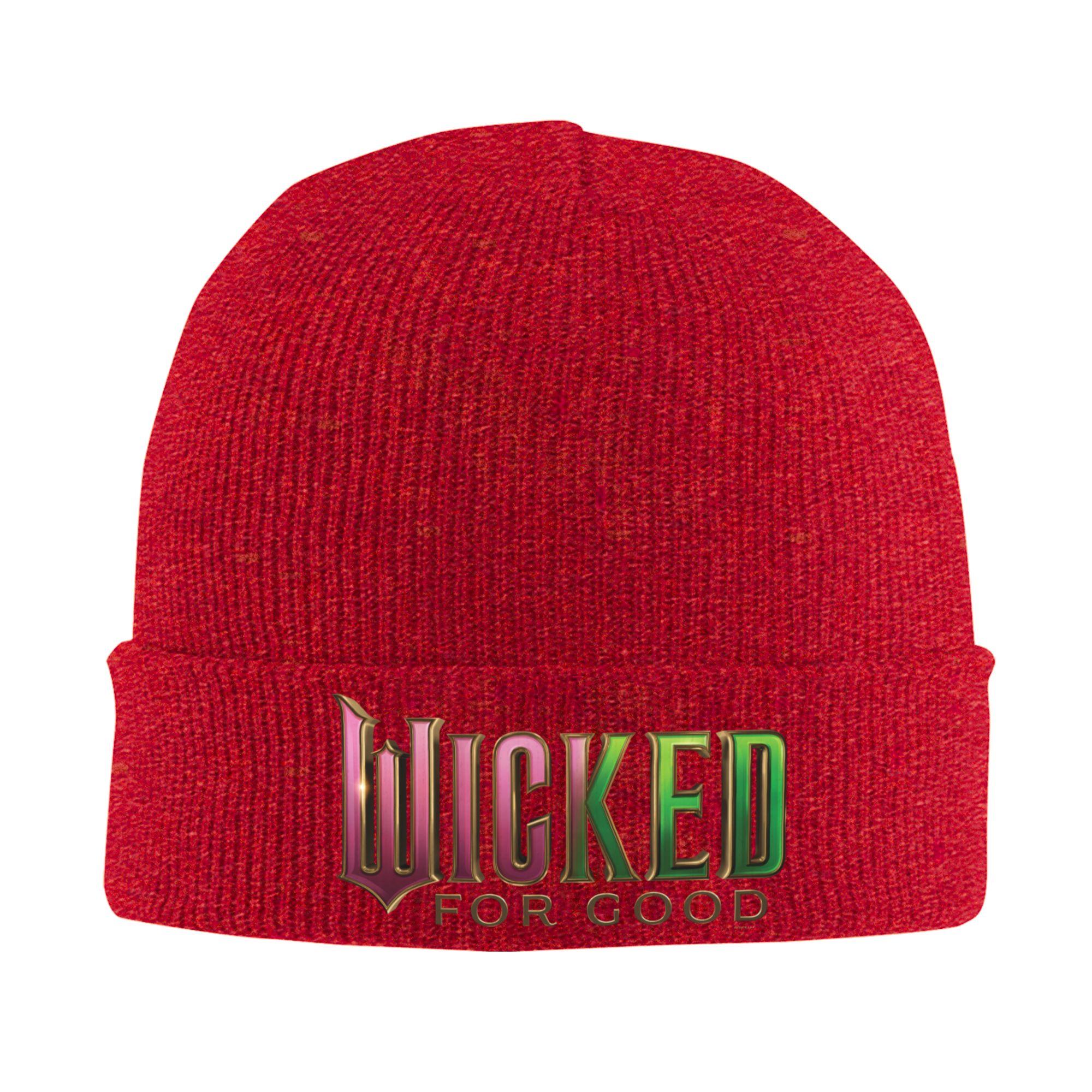 Wicked For Good Pink To Green Logo Beanie Hats Skullies Beanies Men Women Casual Thermal Elastic Caps Winter Hippie Bonnet Hats One Size