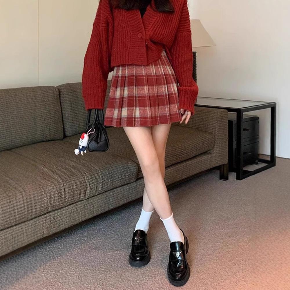 

Плиссированная юбка Женская Весенняя, Осенняя и Зимняя Новая Юбка А-силуэта с высокой талией и защитой от просвечивания XL