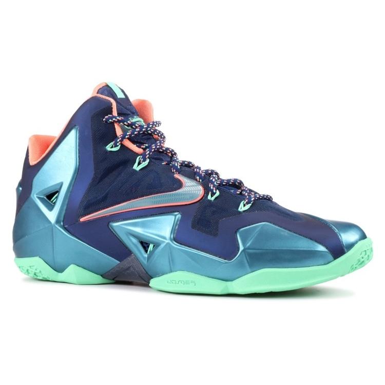 Nike LeBron 11 'Miami vs Akron' (Unisex) Brave Blue / Green Glow-Mineral Teal-Atomic Pink Basketball Shoes 616175 400