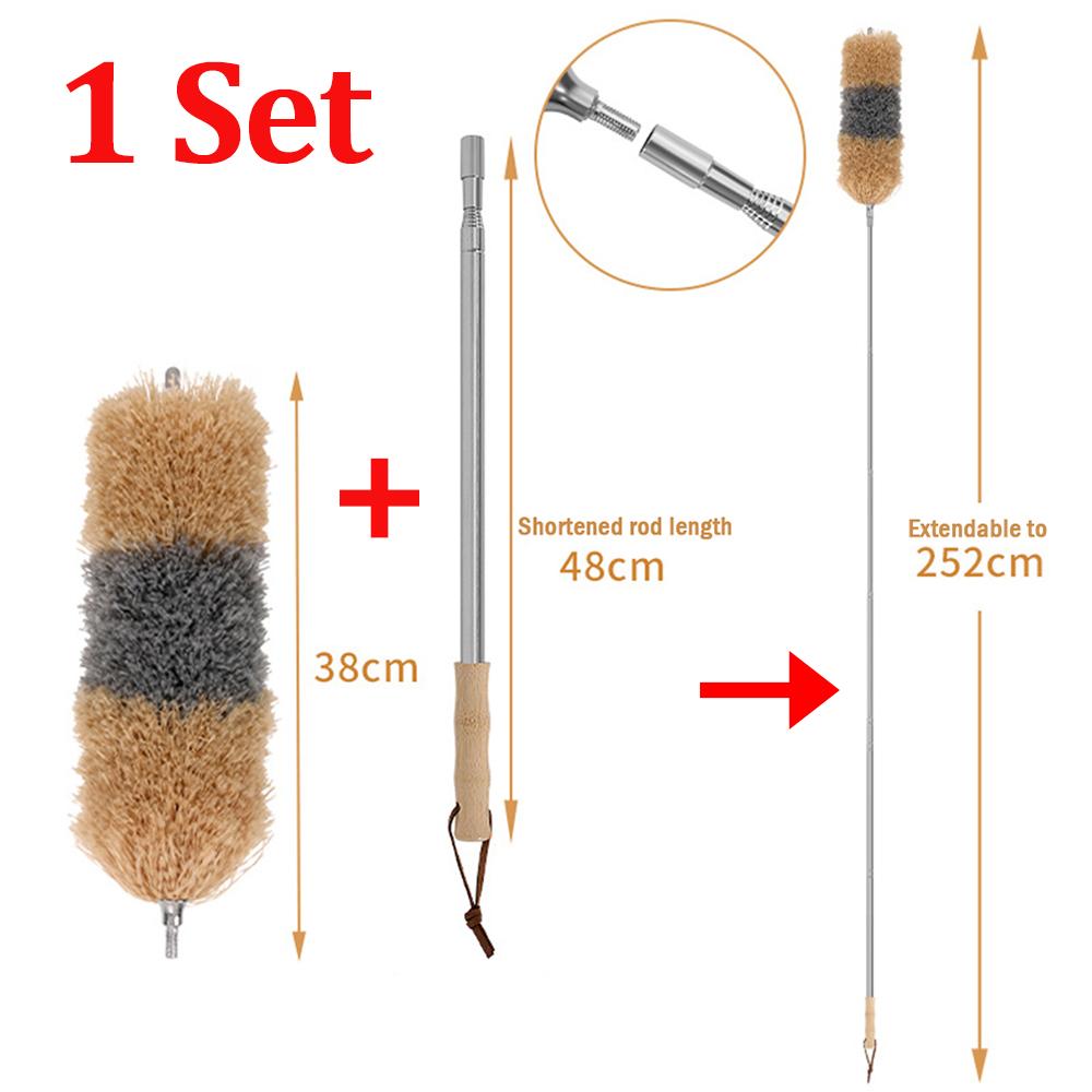 Telescopic Cleaning Duster Brush 2.8/2.5/1.4m Extended Long Crevice Spider Web Microfiber Brushes Bendable Dust Cleaning Tools