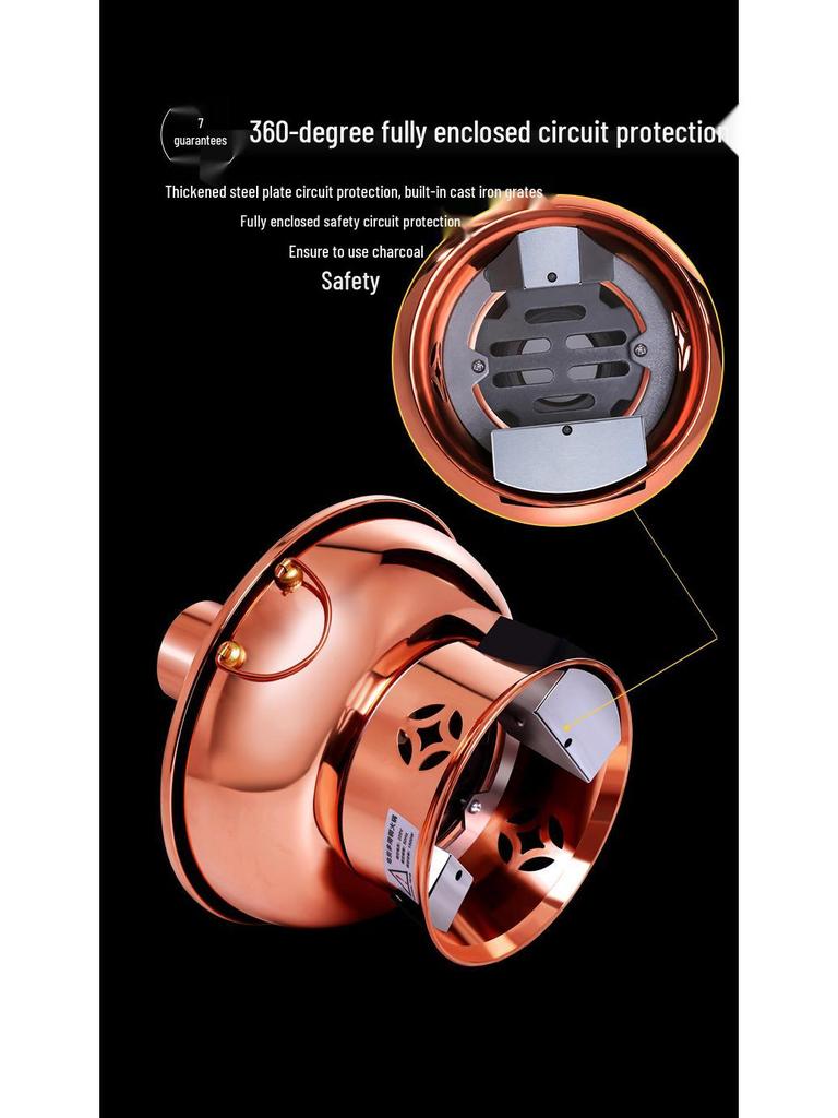 Elektrischer Lila Kupfer Doppelnutzungs-Hot Pot: Einstellbare Temperatur Shabu-Shabu Lamm Hammelfleisch Holzkohle und Plug-in Warmhalte Kupfertopf für den Heimgebrauch