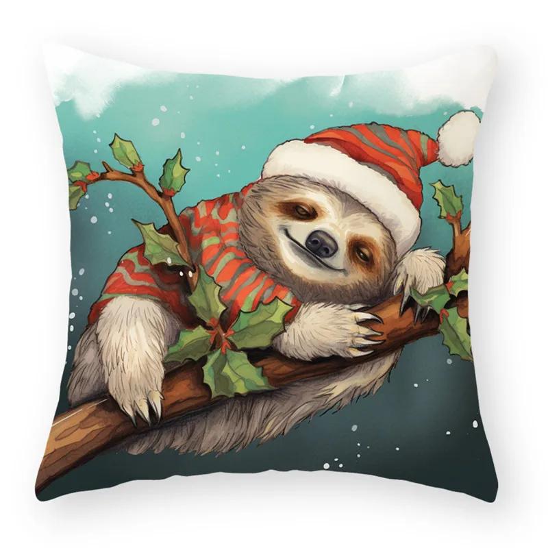 Gnome Santa Cat Dog Animal Throw Pillow Cover With Short Plush Print For Living Room Sofa Decoration Cushion Cover Pillow Covers