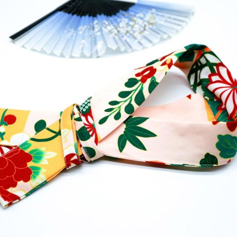 Women's Kimono Collar Support Accessory for Traditional Japanese Dress Core Collar Lining with Flower Print Kimono Belt