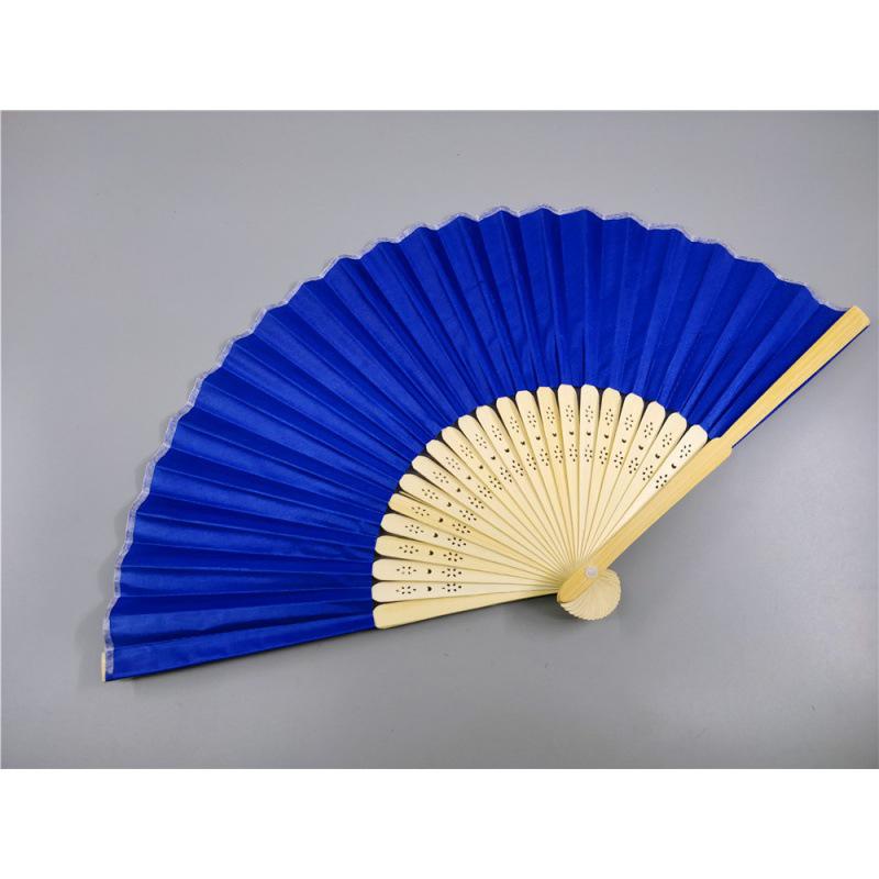 Beige Bamboo and Silk Multi-Color Cloth Fan for Weddings and Gifts
