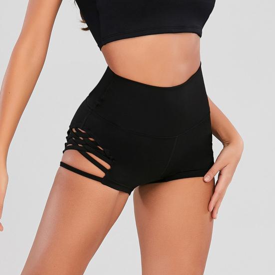 Pantaloni da donna a vita alta, alla moda, con elastico in vita, a croce cava, adatti a tutti i tipi di casa