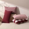 Pastoral Red Large and Small Plaid Pillowcases Simple Pinstripe Plain Pillowcases Pillow Waist Pillowcases Without Core