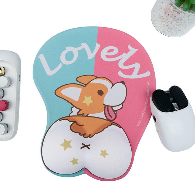 Cartoon Cute Girl 3D Silicone Mouse Pad with Wrist Rest for Office & Esports