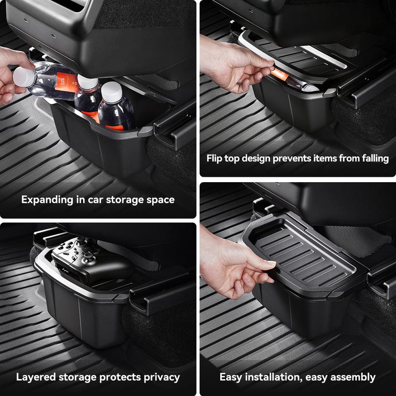 YZ For Tesla Rear Seat Storage Box Model Y YL Juniper Center Console B Backseat Trash Can Garbage Bag Tray Car  Accessories