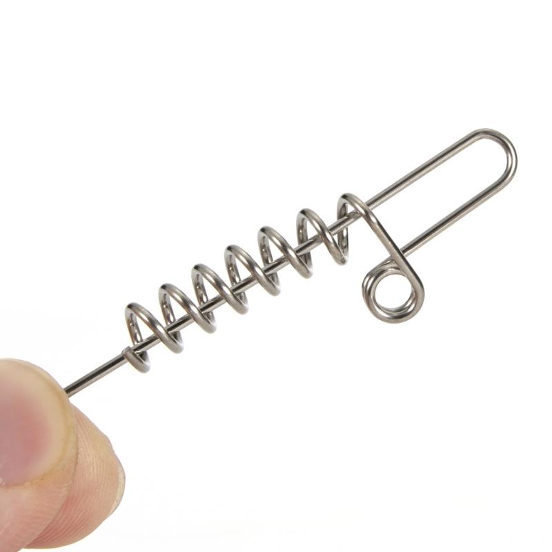 20Pcs Soft Fishing Lures Tools Worm Lures Spring Lock Pins Fixing Needle Tackle Soft Lures Pins Fishing Baits Connector