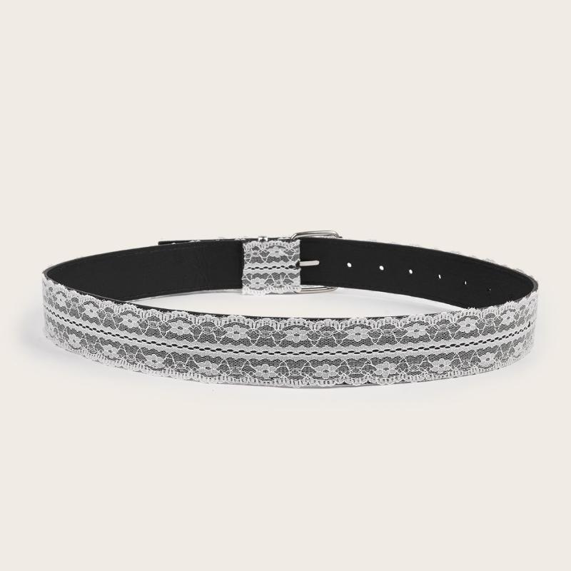 White Floral Lace Waist Belt Adjustable Sweet All-Match Waistband For Women Casual Waist Strap Decor Accessories Gifts