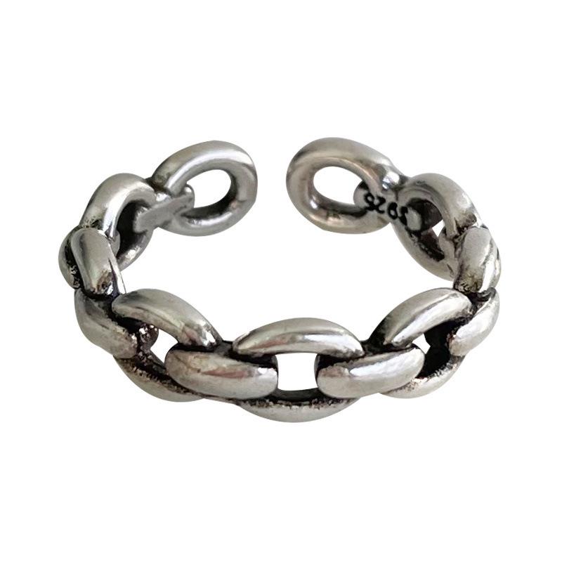 Lan Zhi 925 Silver Adjustable Women's Ring: Non-fading, Versatile, Simple Korean Dongdaemun Style.