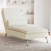 VidaXL Massage Chaise Longue with Bolster Cream Velvet, Long Sofa Chair, Bedroom Chaise Lounge, Chair of 379457