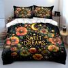 "Floral Moon Night Decor Set" Bedding Set with 1 Duvet Cover 2 Pillowcases Single Double King Queen, Gift