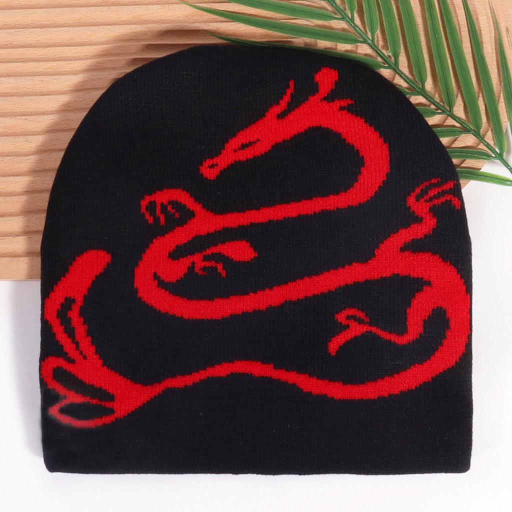 Animal Dragon Pattern Knitted Cap Cold Breathable And Fashionable Hat Gift
