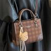 Korean foreign style handbag women's 2025 summer new fashion plaid small square bag high value shoulder messenger bag