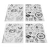 4 Pcs Clear Stamps Clear Imprint Recyclable Various Patterns Transparent Stamp for DIY Card