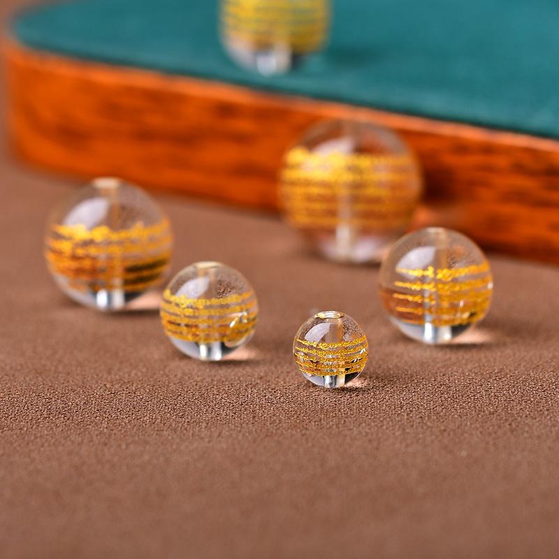 Натуральні білі кристалічні намистини у формі бочки з золотим штампуванням для виготовлення ювелірних виробів своїми руками