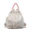 Simple shoulder bag women's autumn new fashionable large-capacity drawstring messenger bag cloth bag backpack