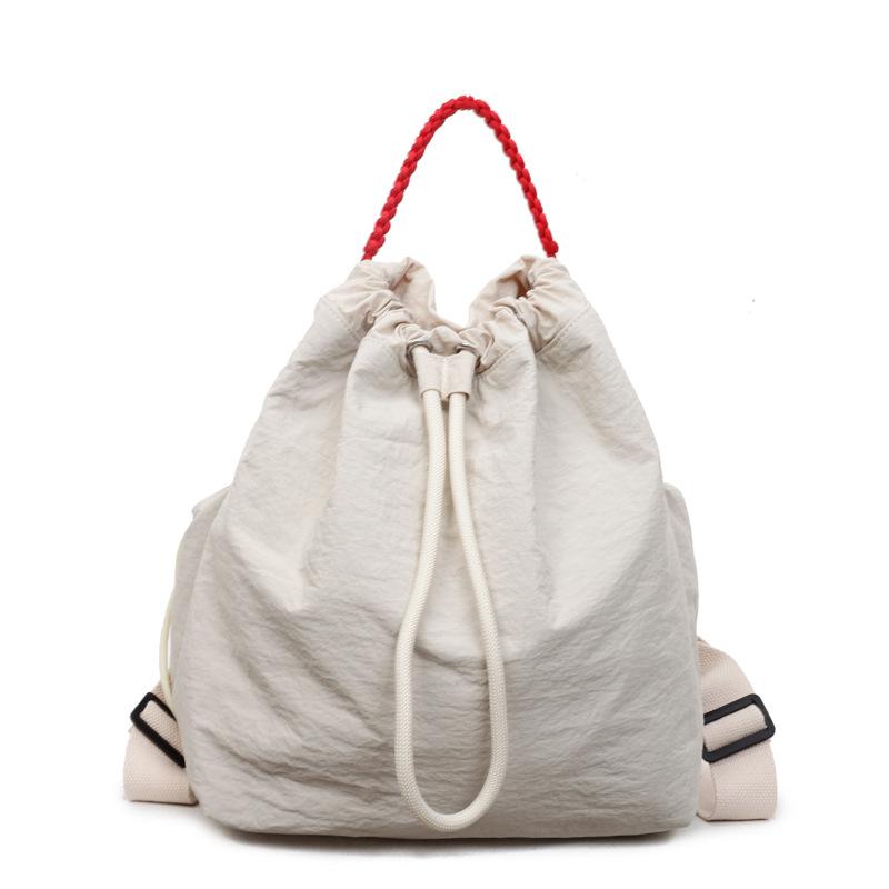 Simple Shoulder Bag Women's Autumn New Fashionable Large-capacity Drawstring Messenger Bag Cloth Bag Backpack