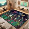 Floral Garden Theme Crystal Velvet Floor Rug Personalized Custom Name Text Warm Carpet Home Decoration