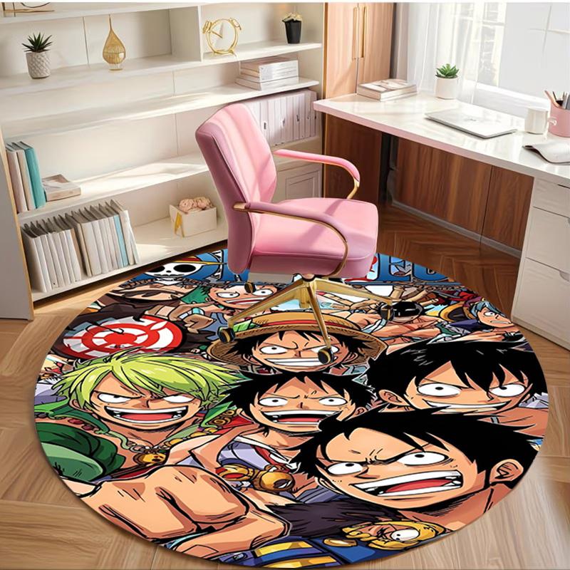 One Piece Print Round Rug, Washable Floor Carpet, For Entryway Dorm Laundry Room Office Study, Home Decor Birthday Christmas Gift