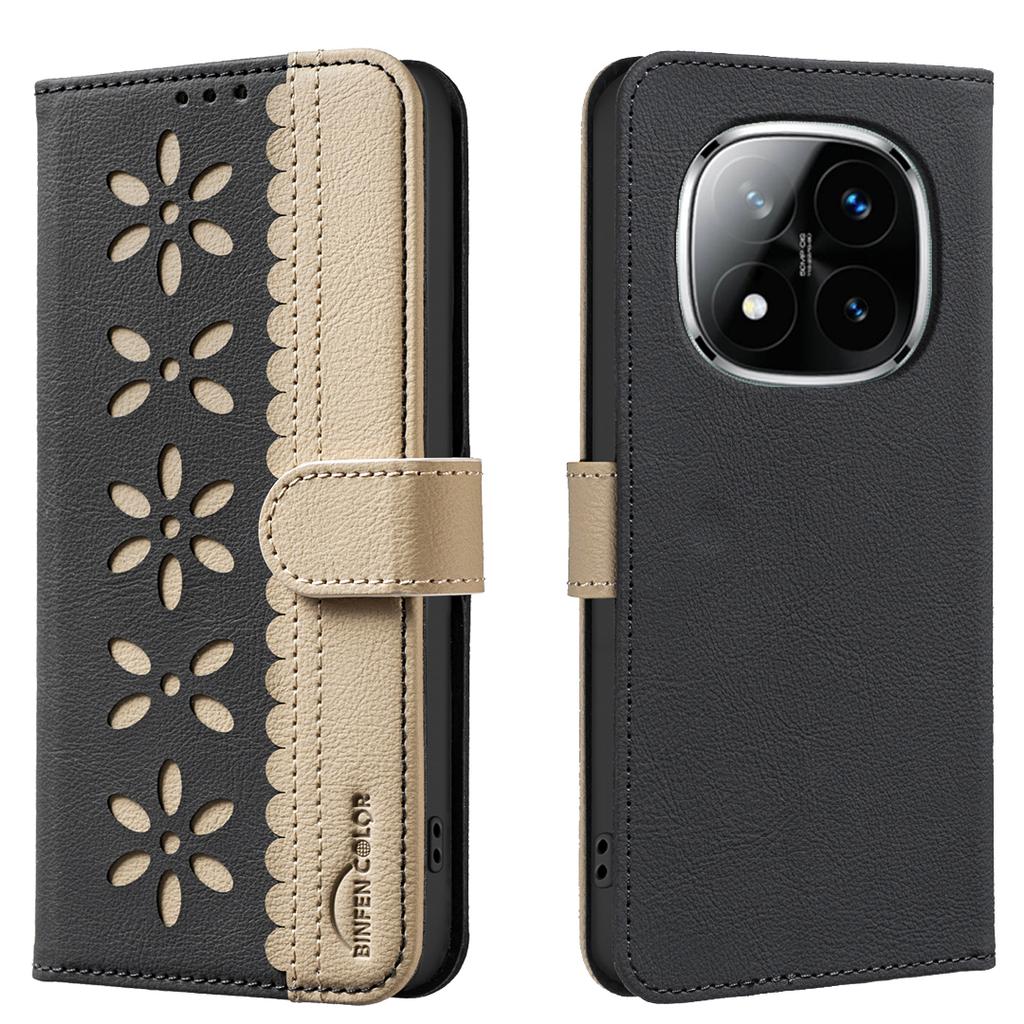 For Xiaomi Redmi Note 14 Pro+ 5G/Xiaomi Redmi Note 14 Pro 5G Leather Case BINFEN COLOR BF36 Floral Pattern Phone Cover RFID Blocking Wallet Stand