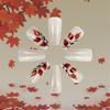 Thanksgiving Press On Nail Maple Leaf Designed False Nail Acrylic Nail Full Cover Stick On Nail 24pcs for Festive