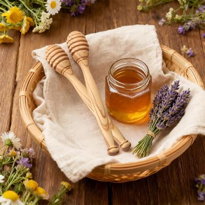Wooden Honey Dipper Wood Natural Honey Wand Kitchen Serveware For Sandwich Lunch Holiday Winter Candy Pancake Halloween House