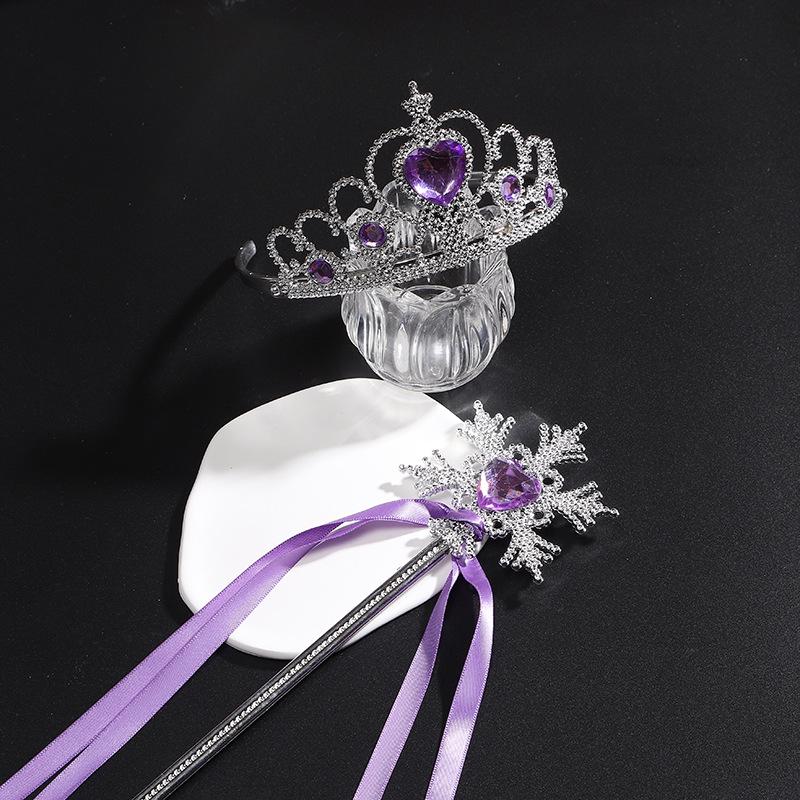 Elsa Princess Snowflake Wand & Crown Toy Set - Ice & Snow Series Hair Accessories Props