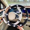 Decoration Knitted Styling Interior Accessories Product Universal Car Cute Daisy Flower Steering Wheel Cover Car Interior