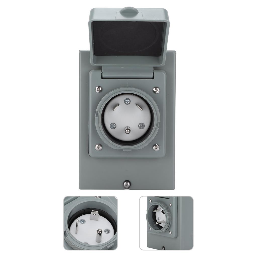 30A Generator Power Inlet Box 125V 3750W Outdoor Weatherproof Socket Accessory for RV