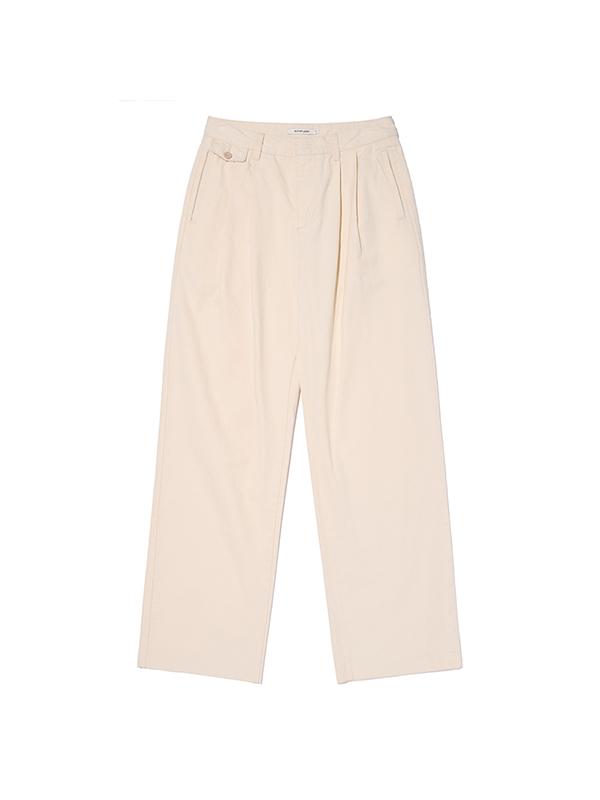 KIRSH Wide Fit Pintuck Cotton Pants [Ivory]