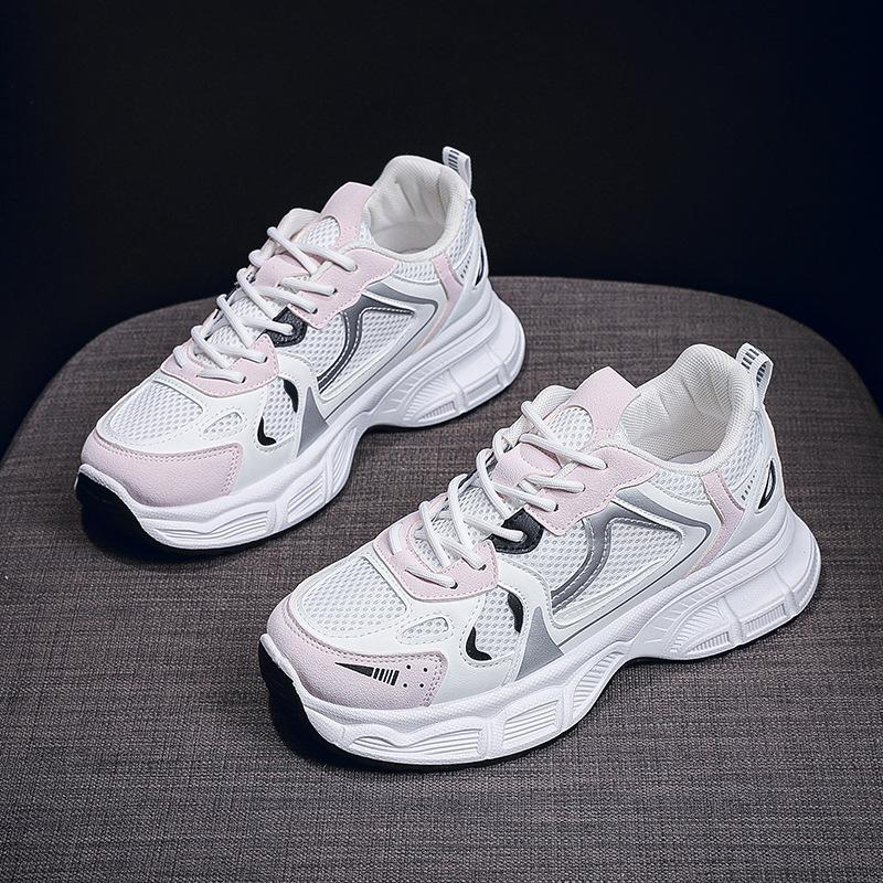 Dad shoes new autumn breathable mesh sneakers thick sole heightening casual shoes running shoes