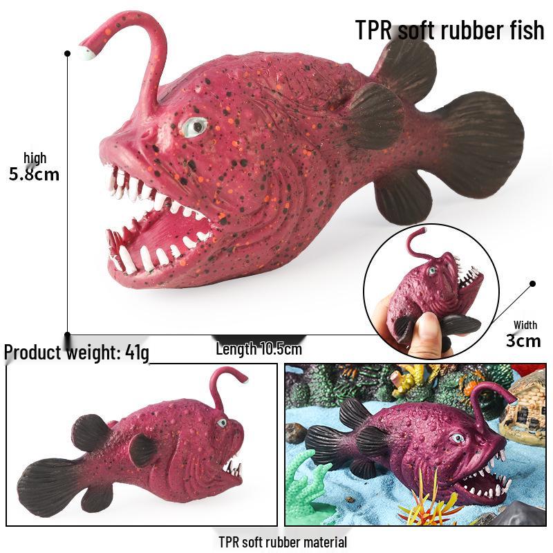Kids' Marine Animal Model Stress Relief Toy Set: Pufferfish, Octopus, Crab, Shark, Dunkleosteus
