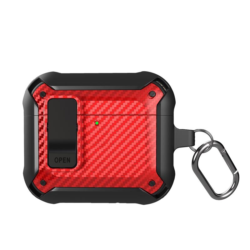 Luxury Carbon Fiber Texture TPU+PC Switch Earphone Case For Airpods 4 Shockproof Cover Airpods Pro 2 3 2 1 Accessories