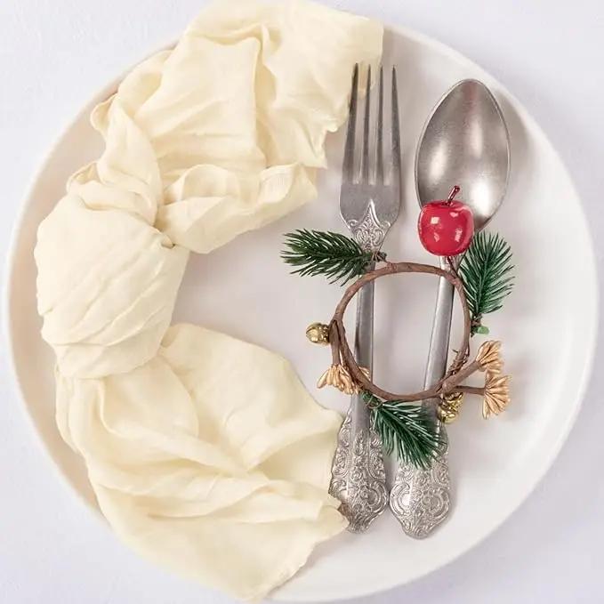 60PCS Cheesecloth Napkins Gauze Napkins Wedding Decor Baby Shower Dinner Bridal Shower Birthday Party Arches Cake Table Decor