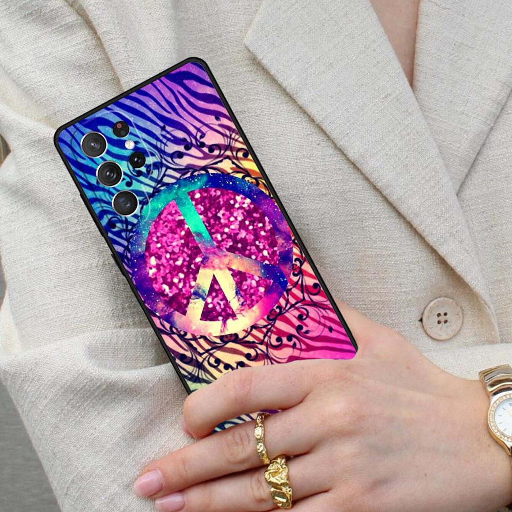 Hippie Daisy Tie-dye Flower Peace Cell Phone Case for Samsung Galaxy S26 Ultra S25 S24 S23 S22 S21 S20 Note10 Cover