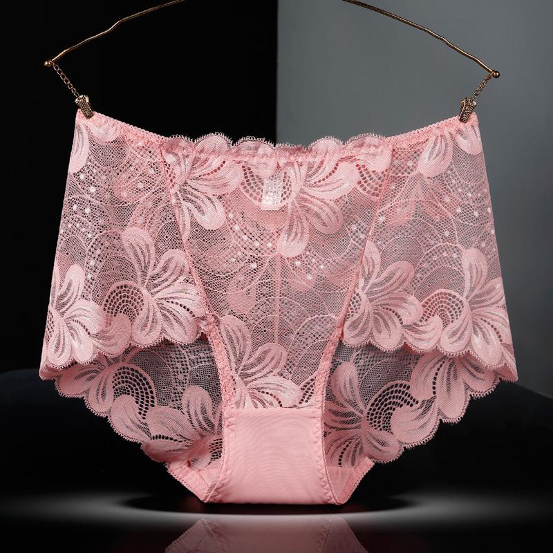 Majtki damskie bezszwowe z wysokim stanem i koronką plus size kontrolujące brzuch (90-300 funtów)