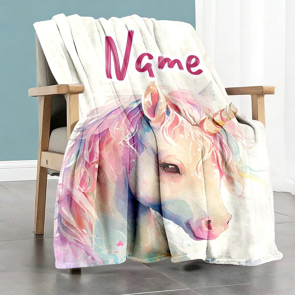 Unicorn88 Customize Text Blanket Lightweight Customizable Blanket Warmthful Decor Suitable for Bedding Living Room Picnics Chair Four Seasons Universa