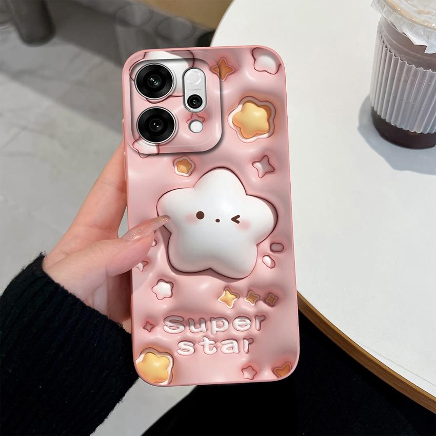 For Oppo Reno14 Pro 14F A5 A5X K13 Phone Cases Table Cartoon Cat Pattern Phone Case Camera Protection Shockproof Silicone Covers For Oppo Bumper Shell