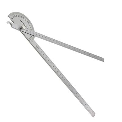 Shttown Winkelmesser, Klemmen und Fixieren, Einfaches Zeichnen, 2 Stäbe, 180-Grad-Drehung, DIY, Edelstahl, Silber