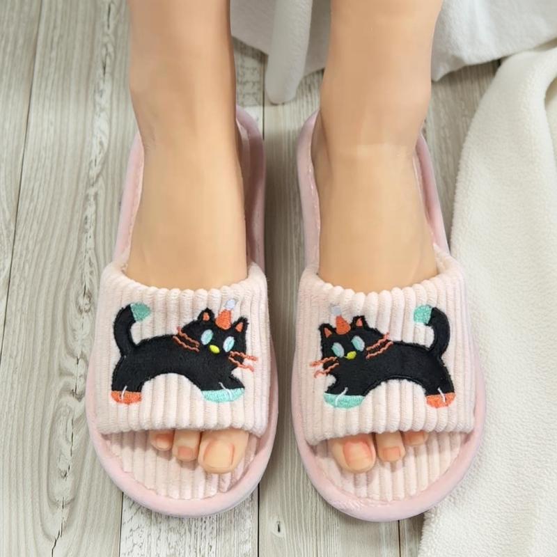 Modische Niedliche Kätzchen Slipper Rutschfest Bequem für Zuhause und Schlafzimmer Hausschuhe Verspieltes Katzen-Design Weiche Stoffhausschuhe Niedliche Hausschuhe