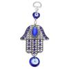 Blue Eye Ornament Hollow Out Retro Good Luck Evil Eye Decor Elegant Alloy Glass Evil Eye Wall Decor for Home Decoration