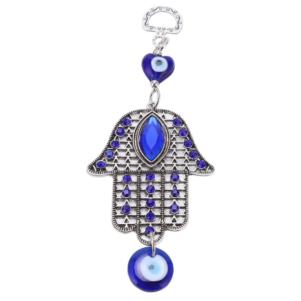 Blue Eye Ornament Hollow Out Retro Good Luck Evil Eye Decor Elegant Alloy Glass Evil Eye Wall Decor for Home Decoration