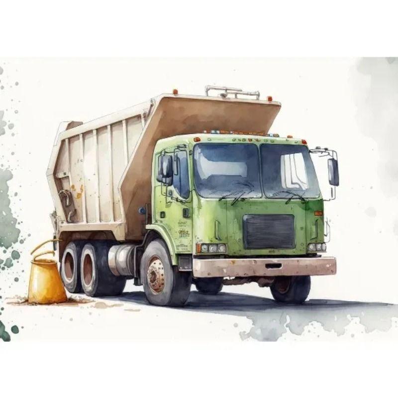 Watercolor Toy Car Tin Painting for Kids Room Decor