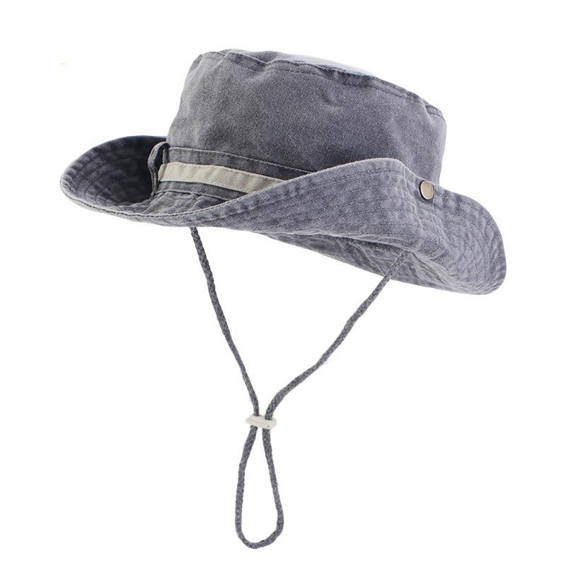 Spring and Summer New Splicing Big Eaves Washed Old Fishing Mountaineering Hat Men's Outdoor Travel Sun Protection Sun Hat Women