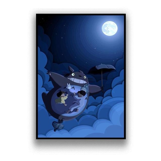 Totoro anime canvas printed wall paintings home decor posters and art prints for decorating the living room